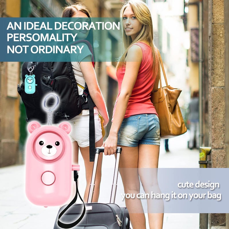 SRTKBEU Personal Alarm Keychain 130dB 2 Pack, Multi-Function with LED Light, Safety Loud Self Defense for Women Girl Kids Elderly, Portable Security Cute Safe Sound Siren (Green+Pink) - Image 5